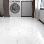WESTICK White Marble Peel and Stick Bathroom Floor Tile Self Adhesive Vinyl Tiles Peel and Stick Floor Waterproof Vinyl Flooring for Kitchen Bedroom Living Room Garage Camper RV 10 Pcs 12 x 12 inch