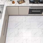 WESTICK White Marble Peel and Stick Bathroom Floor Tile Self Adhesive Vinyl Tiles Peel and Stick Floor Waterproof Vinyl Flooring for Kitchen Bedroom Living Room Garage Camper RV 10 Pcs 12 x 12 inch