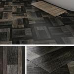 Livelynine Retro Black Peel and Stick Floor Tile 12x12 4-Tiles Luxury Vinyl Plank Flooring Waterproof Kitchen Floor Tiles Self Adhesive Laminate Square Vinyl Sheet Flooring PVC Natural Black Walnut