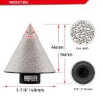 DT-DIATOOL Diamond Beveling Chamfer Bit 1-7/8 Inch for Tile Porcelain Ceramic Granite Marble Existing Holes Enlarging Polishing Shaping Trimming Repairing