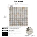 Diflart Marble Mosaic Tile, Gold Calacatta, 1 Inch Square, Honed, Marble Backsplash Tiles for Kitchen Bathroom Wall Floor, Pack of 5 Sheets