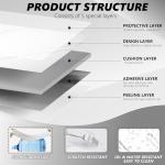 10pcs Marble Peel and Stick Backsplash Waterproof Wall Panels, Self Adhesive Marble Foam Tile, 11.8"x11.8" PVC Wall Panels for Bathroom, Kitchen, Living Room and Laundry Room