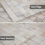 Diflart Marble Mosaic Tile, Gold Calacatta, 1 Inch Square, Honed, Marble Backsplash Tiles for Kitchen Bathroom Wall Floor, Pack of 5 Sheets