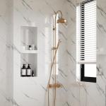 10pcs Marble Peel and Stick Backsplash Waterproof Wall Panels, Self Adhesive Marble Foam Tile, 11.8"x11.8" PVC Wall Panels for Bathroom, Kitchen, Living Room and Laundry Room