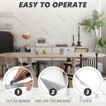 10pcs Marble Peel and Stick Backsplash Waterproof Wall Panels, Self Adhesive Marble Foam Tile, 11.8"x11.8" PVC Wall Panels for Bathroom, Kitchen, Living Room and Laundry Room