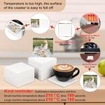 IHDYPPEW 50 Pack 4 x 4 Inch Square Sublimation Ceramic Tiles for Crafts, Sublimation Ceramic Coasters Tiles with Cork Backing Pad, Perfect for DIY Crafts and Sublimation Projects(Glazed)