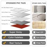 STICKGOO 20 Sheets Peel and Stick Backsplash Tile, Stick on Backsplash for Kitchen and Bathroom, White Marble Look PVC Mixed Metal Silver Self Adhesive Wall Tiles