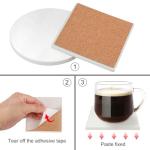 50 Pieces 4 Inch Square and Round Sublimation Ceramic Coasters, Glazed Ceramic Tiles Coasters with Cork Backing Pads for DIY Crafts, Sublimation, White. by GNIEMCKIN