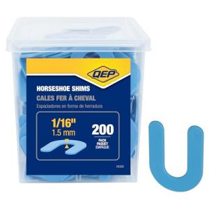 QEP 1/16" Horseshoe Shim Tile Spacers for Marble, Granite and Stone Floor and Wall Installations (200 Pack)