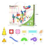 PicassoTiles 150pc Magnetic Marble Run Track Set STEM Construction Toy with Slides Ramps and Tubes Educational Magnet Tile Building Kit Kids Age 3 Plus Learning Gift for Boys Girls Preschool PTG150