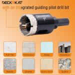 1 Inch Diamond Hole-Saw Bits with Pilot Drill Bit - 2pc 1" Diamond Tipped Tile Hole Saws with Guiding Bit Accurate Drilling for Porcelain Tile Ceramic Pottery Granite Stone Glass Bottles 25mm