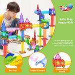 PicassoTiles 150pc Magnetic Marble Run Track Set STEM Construction Toy with Slides Ramps and Tubes Educational Magnet Tile Building Kit Kids Age 3 Plus Learning Gift for Boys Girls Preschool PTG150