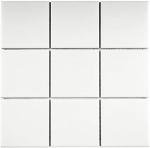 Tenedos 4x4 Square Matte Porcelain Mosaic Floor and Wall for Kitchen Backsplash, Bathroom, Accent Wall (11 Sheets/Case) (White)