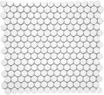 3/4x3/4 White Penny Round Matte Finish Porcelain Mosaic Tile Walls Floors Backsplashes (1)