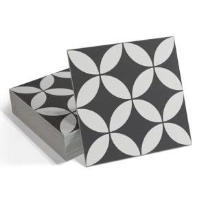 INNO STICKERS 16-Sheet Peel and Stick Floor and Wall Tile for Bathroom Kitchen Shower, Gray Coin Stone Composite Self Adhesive Vinyl Flooring, Patterned Groutble Backsplash Tile, Cover 9.12 Sq Ft.