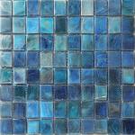 HOMETITUTE 10PCS 12x12 Inch Blue Mosaic Glass Look Peel and Stick Floor Tiles Removable Self Adhesive Vinyl Flooring Stickers for Bathroom Kitchen Laundry Room Decor