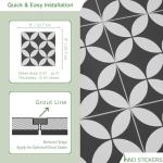 INNO STICKERS 16-Sheet Peel and Stick Floor and Wall Tile for Bathroom Kitchen Shower, Gray Coin Stone Composite Self Adhesive Vinyl Flooring, Patterned Groutble Backsplash Tile, Cover 9.12 Sq Ft.