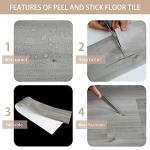 20-Pack 30 Sq.Ft Peel and Stick Floor Tile, Natural Grey Wood Grain Look, Self Adhesive and Waterproof Vinyl Flooring for Transfer Bathroom, Kitchen, Living Room, Bedroom