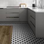 INNO STICKERS 16-Sheet Peel and Stick Floor and Wall Tile for Bathroom Kitchen Shower, Gray Coin Stone Composite Self Adhesive Vinyl Flooring, Patterned Groutble Backsplash Tile, Cover 9.12 Sq Ft.