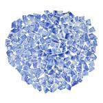 Yuvori 1.1 lbs Blue and White Irregular Porcelain Mosaic Tiles, DIY Handmade, Bathroom, Living Room, Kitchen Backsplash, Outdoor (08, Small)
