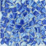 Yuvori 1.1 lbs Blue and White Irregular Porcelain Mosaic Tiles, DIY Handmade, Bathroom, Living Room, Kitchen Backsplash, Outdoor (08, Small)