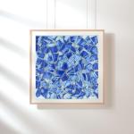 Yuvori 1.1 lbs Blue and White Irregular Porcelain Mosaic Tiles, DIY Handmade, Bathroom, Living Room, Kitchen Backsplash, Outdoor (08, Small)