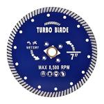 7" Diamond Turbo Blade Granite Diamond Blade for Granite Marble Porcelain Tile Wet/Dry Cutting