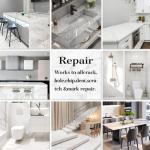 Tile and Granite/Marble Repair Kit, Porcelain Stone and Quartz Countertops Repair Kit for Chips Dents Cracks Holes Scratch, Fix Chipped Edges Corners, Reattaches Missing Pieces