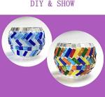 0.7X2.1 CM (0.27X0.82 inch) Stained Glass Strip,Clear Glass Mosaic Pieces DIY Mosaic Tiles Hobbies Art Crafts Material 200g(0.44lb) (Water Blue)