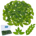 LITMIND 120 Pieces Olive Green Textured Transparent Mosaic Glass Petals & Leaves in 2 Sizes, Hand-Cut Stained Glass Mosaic Tiles for Crafts - Ideal for Mosaic Art Projects and Home Décor
