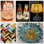 0.7X2.1 CM (0.27X0.82 inch) Stained Glass Strip,Clear Glass Mosaic Pieces DIY Mosaic Tiles Hobbies Art Crafts Material 200g(0.44lb) (Water Blue)