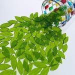 LITMIND 120 Pieces Olive Green Textured Transparent Mosaic Glass Petals & Leaves in 2 Sizes, Hand-Cut Stained Glass Mosaic Tiles for Crafts - Ideal for Mosaic Art Projects and Home Décor