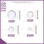 Swpeet 400Pcs 4 Sizes 6mm/8mm/10mm/12mm Transparent Glass Dome Cabochons Round Cabochon Tiles Assortment Kit, Clear Round Cabochons Tiles Fits for Photo Pendant Necklace DIY Craft Jewelry Making