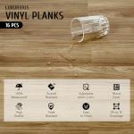 CO-Z Peel and Stick Floor Tile 36x6 Inch 16-Pack 24 Sq. Feet, Self Adhesive Vinyl Flooring, Waterproof Vinyl Tiles Removable Stickers Tile for Living Room Bedroom Dining Room, Light Oak