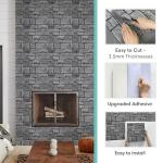 Commomy 10 Pcs 3D Limestone Wall Panels Peel and Stick - 11.8" x 11.8" Faux Stone Wall Panel 3D Brick Wallpaper Peel and Stick Self-Adhesive Tiles for Kitchen, Bedroom, Living Room, TV Background, RV