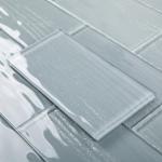 Adedeo Glass Subway Tiles, 3 x 6 Inch, Gray Glass Tiles for Backsplash, Bathroom Shower Wall, Pack of 32 Pieces