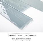 Adedeo Glass Subway Tiles, 3 x 6 Inch, Gray Glass Tiles for Backsplash, Bathroom Shower Wall, Pack of 32 Pieces