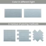 Adedeo Glass Subway Tiles, 3 x 6 Inch, Gray Glass Tiles for Backsplash, Bathroom Shower Wall, Pack of 32 Pieces