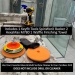 Keyfit Tools SmoothOperator PROFESSIONAL Drill Powered Glass Shower Tub Porcelain Ceramic Tile Bathroom Cleaner Polisher ~Proprietary Non Abrasive Cleaning/Polishing Material For Lime Hardwater Rust