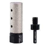 Diamond Coated Finger Bit, 3/4" Tile Milling Bit to Enlarge Grind Polish Shape Holes on Porcelain Ceramic Marble Granite Tile Countertop, with 5/8-11 Thread to 3/8" Hex Shank Adapter, Diameter 20mm