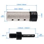 Diamond Coated Finger Bit, 3/4" Tile Milling Bit to Enlarge Grind Polish Shape Holes on Porcelain Ceramic Marble Granite Tile Countertop, with 5/8-11 Thread to 3/8" Hex Shank Adapter, Diameter 20mm