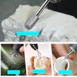 20Pcs Diamond Grinder Bit 1/8" Shank,Stone Carving Set Polishing Diamond Burrs, Rotary Tools Accessories Grinding Burrs for Stone Glass Resin Porcelain Ceramic Quartz Glaze Steel Carve Engrave Polish