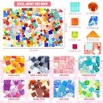 LATIIZ Glass Mosaic Tiles Crafts: 300 Pieces Iridescent Pre-Cut Crystal Tile for Garden Decor Stepping Stone Coasters Bird Bath DIY Project for Adults Mom and Kids Family Toddler Activities