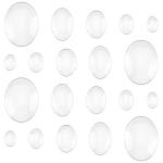 PH PandaHall 5 Sizes Oval Cabochons, 100pcs Clear Glass Tiles Flatback Round Cabochons Dome Cameo Beads Crystal Embellishments for Photo Pendant Earring Necklace Jewelry Making, 14/18/25/30/40mm