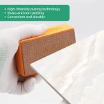 MORESUPERHARD Diamond Hand Polishing Pads 4Pcs - Diamond Sanding Block with Foam Backing for Sanding Tile, Glass, Stone, Concrete, Granite, Marble - Dry/Wet Sanding Pads 60,120,200,400# Grit