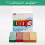 MORESUPERHARD Diamond Hand Polishing Pads 4Pcs - Diamond Sanding Block with Foam Backing for Sanding Tile, Glass, Stone, Concrete, Granite, Marble - Dry/Wet Sanding Pads 60,120,200,400# Grit