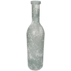 Deco 79 Recycled Glass Handmade Decorative Vase Frosted Spanish Bottle Centerpiece Vase, Flower Vase for Home Decoration 7" x 7" x 29", Clear