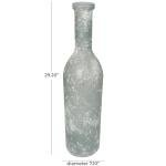 Deco 79 Recycled Glass Handmade Decorative Vase Frosted Spanish Bottle Centerpiece Vase, Flower Vase for Home Decoration 7" x 7" x 29", Clear
