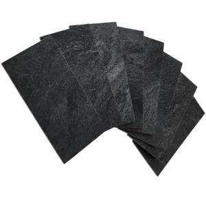 AULIGET 3" x 6" Subway Tile Peel and Stick Backsplash, Thick PVC Stick on Wall Tiles for Backsplash Kitchen, Bathroom, Laundry Room, Camper, Fireplace (100, Black Slate)