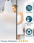 Dwersty Frosted Glass Window Privacy Film Decorative, Bathroom Window Privacy Film for Glass Windows Cover, Static Cling, Removable, Reusable, Anti-UV, Anti-Glare, Heat Blocking, 17.5 by 78.74 inch